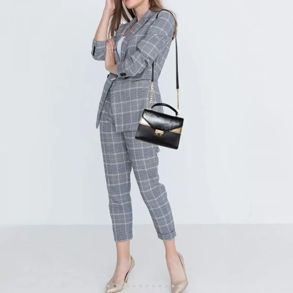 Michael Kors Black and gold python, Sloane crossbody